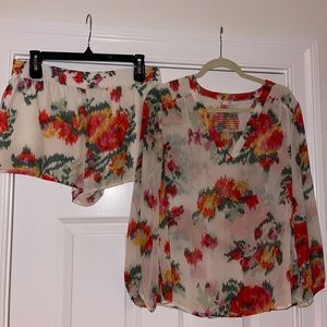 Joie Silk Floral Matching Set M